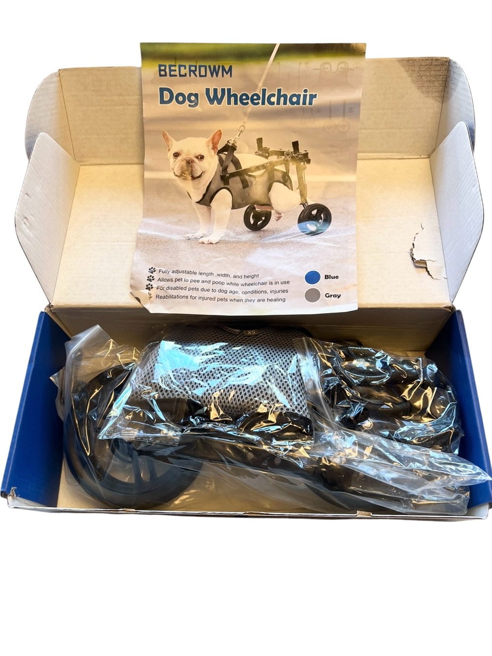 Becrowm Dog Wheelchair Size XS NEW
